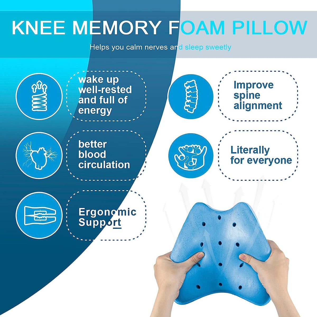 DreamAlign Knee Pillow for Side Sleepers (2-Pack)