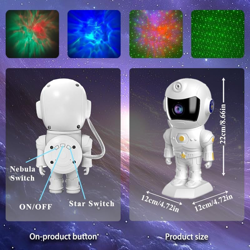 Starry Astronaut Galaxy Projector Night Light