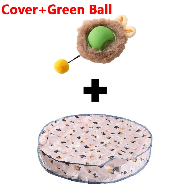 Interactive Cat Toys Ball Cover Set Fast Rolling in Pouch Hide and Seek Kitten Toy Motion Activated Interactive Cat Toy Indoor