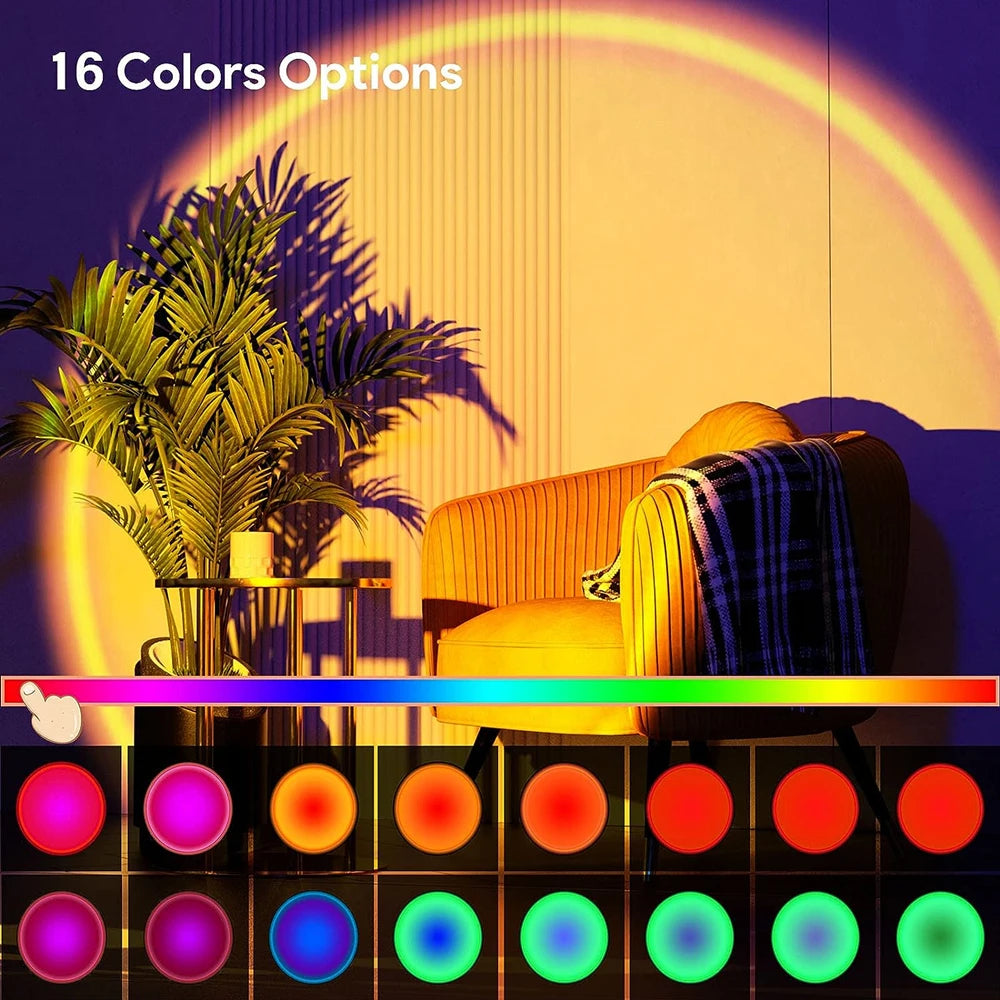 GlowSet Sunset Lamp Projector with Remote (16 Colors)