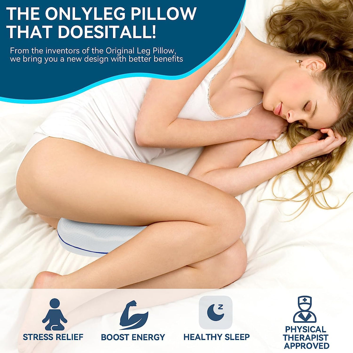 DreamAlign Knee Pillow for Side Sleepers (2-Pack)