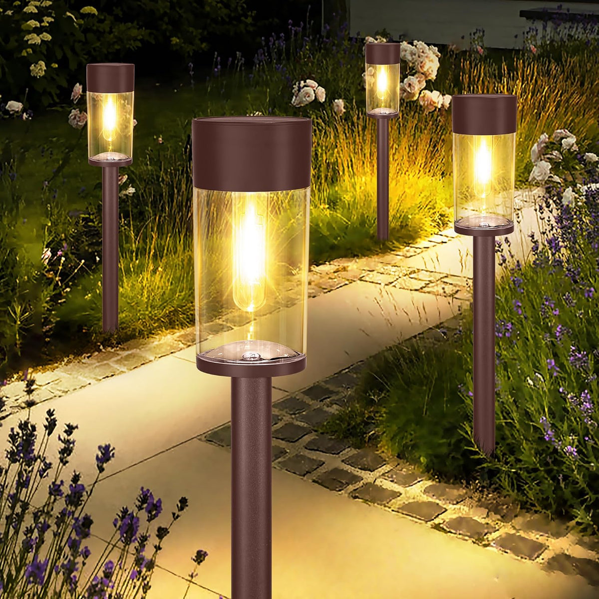 LumaPath Solar Pathway Lights (8-Pack, Bronze)