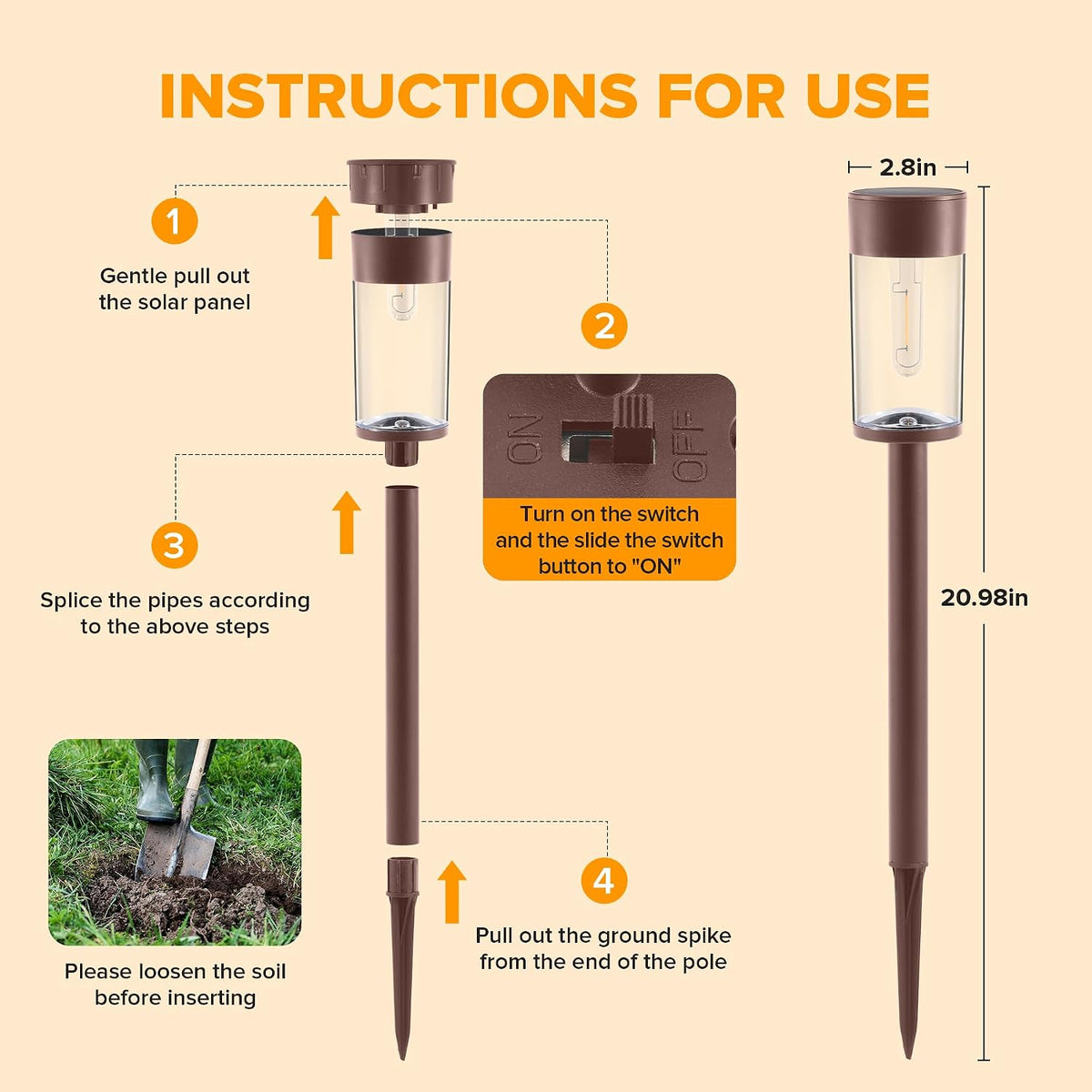 LumaPath Solar Pathway Lights (8-Pack, Bronze)