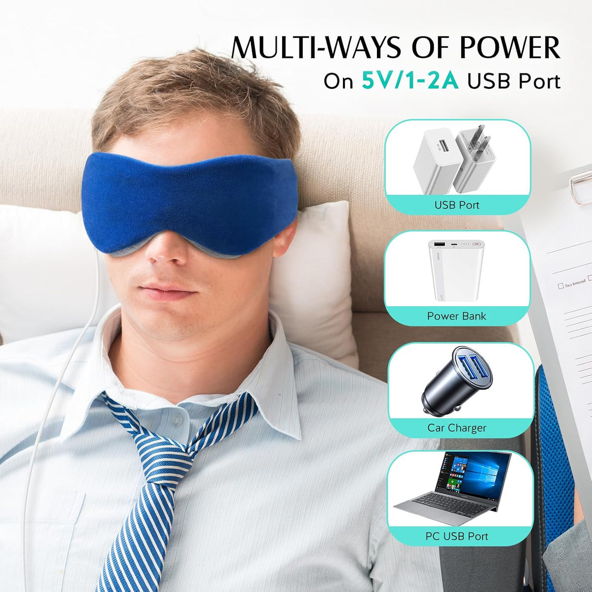 WarmGlow Heated Eye Mask with Timer