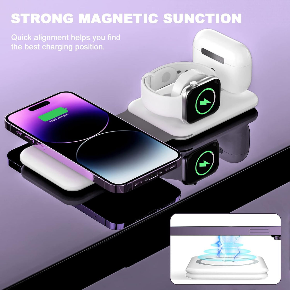 FlexCharge 3-in-1 Foldable Magnetic Wireless Charger