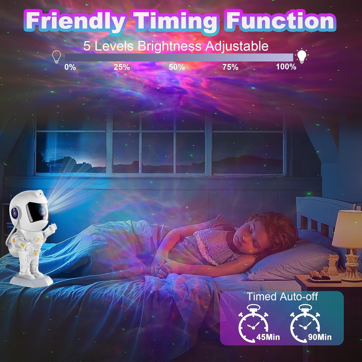 Starry Astronaut Galaxy Projector Night Light