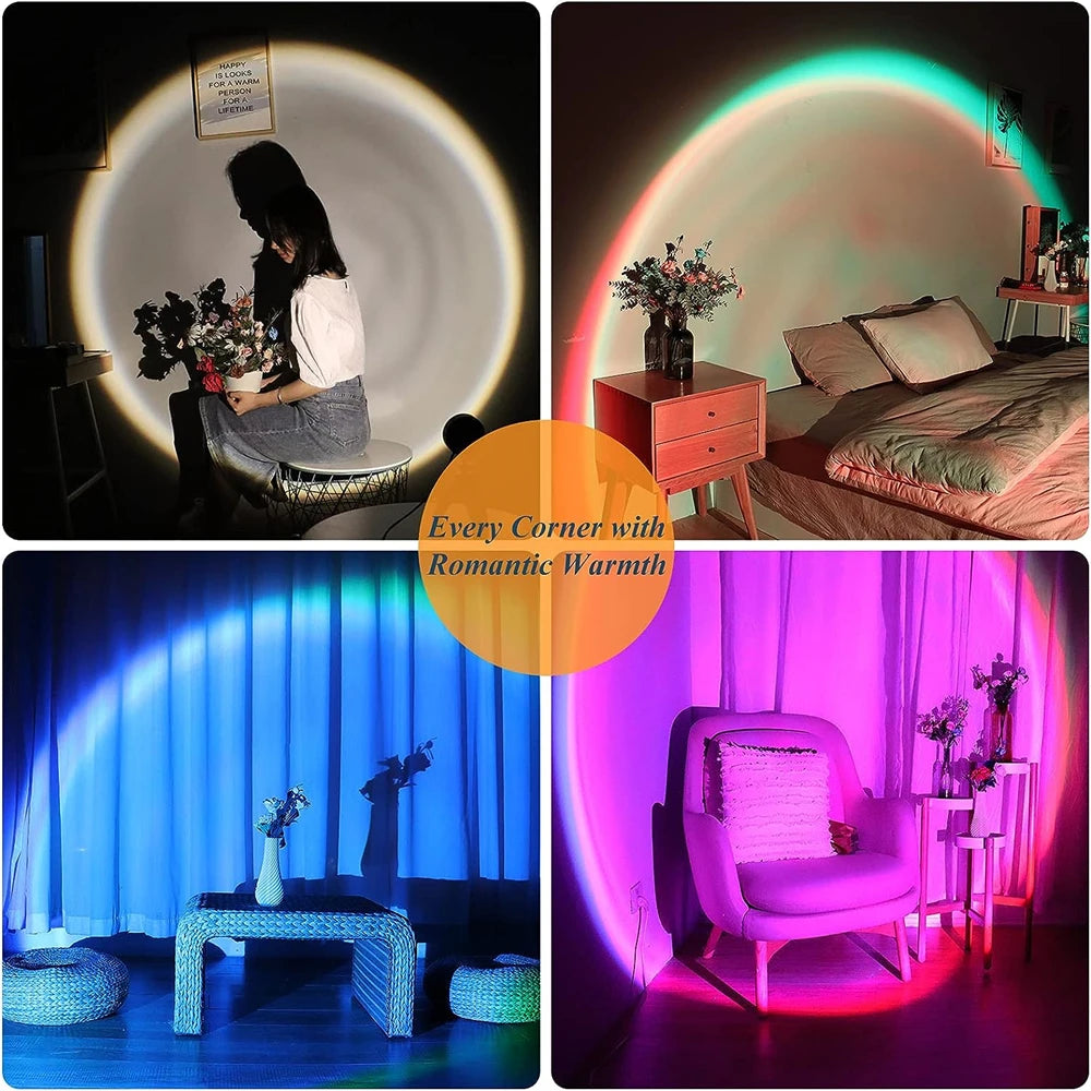 GlowSet Sunset Lamp Projector with Remote (16 Colors)