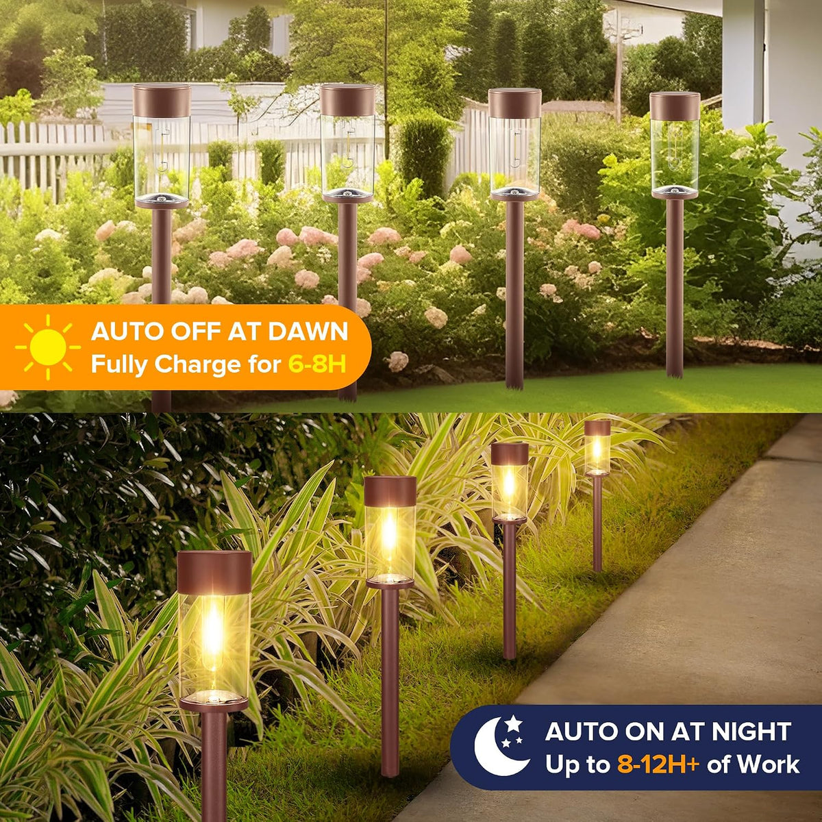 LumaPath Solar Pathway Lights (8-Pack, Bronze)