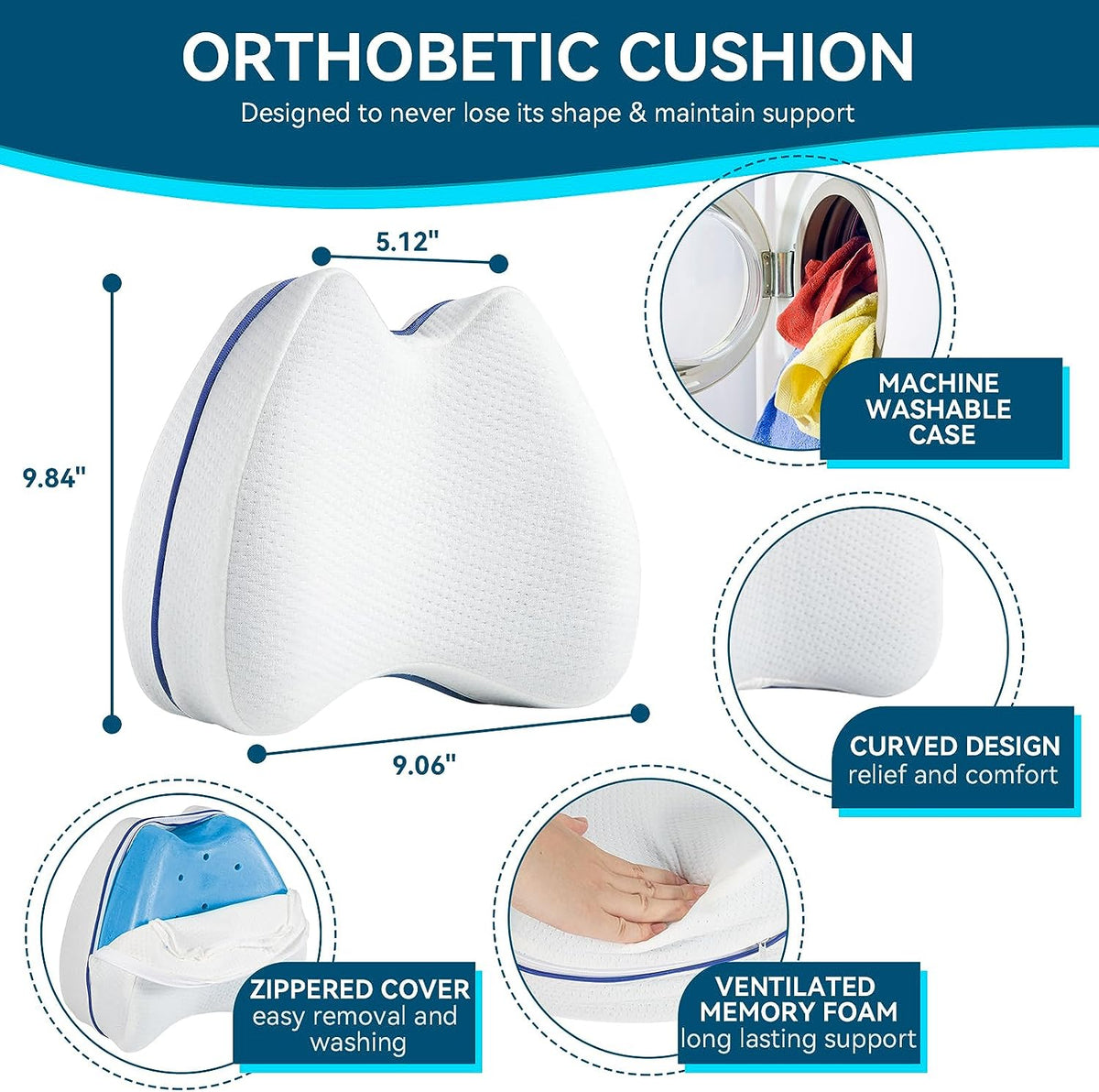 DreamAlign Knee Pillow for Side Sleepers (2-Pack)