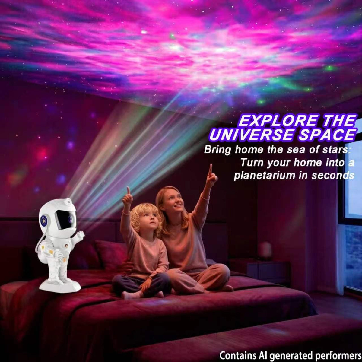 Starry Astronaut Galaxy Projector Night Light